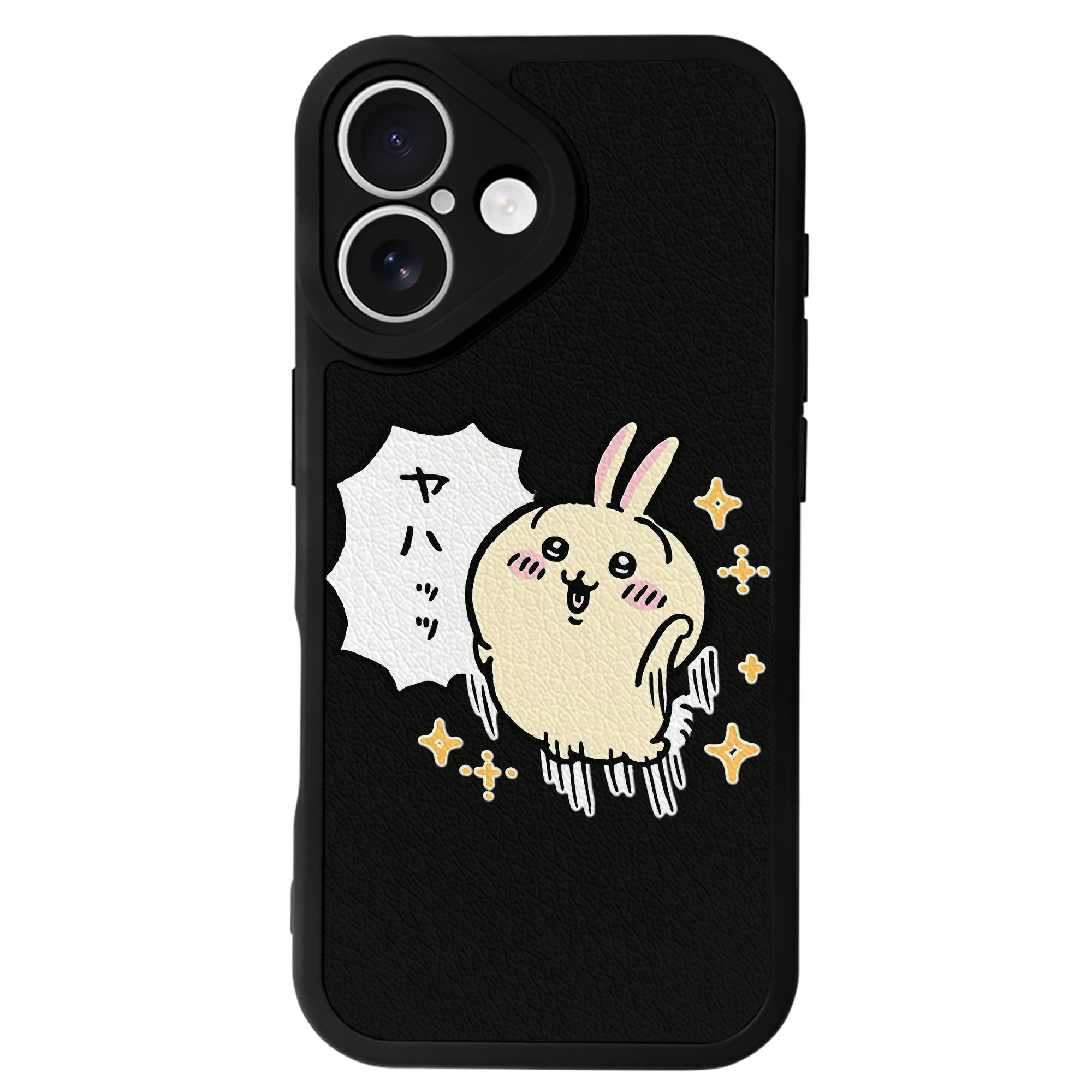 （画像用） ちいかわ うさぎ Chii-kawa usagi 【iPhone 16シリーズ対応】シリコンスマホケース（レザー調） 材質：シリコン